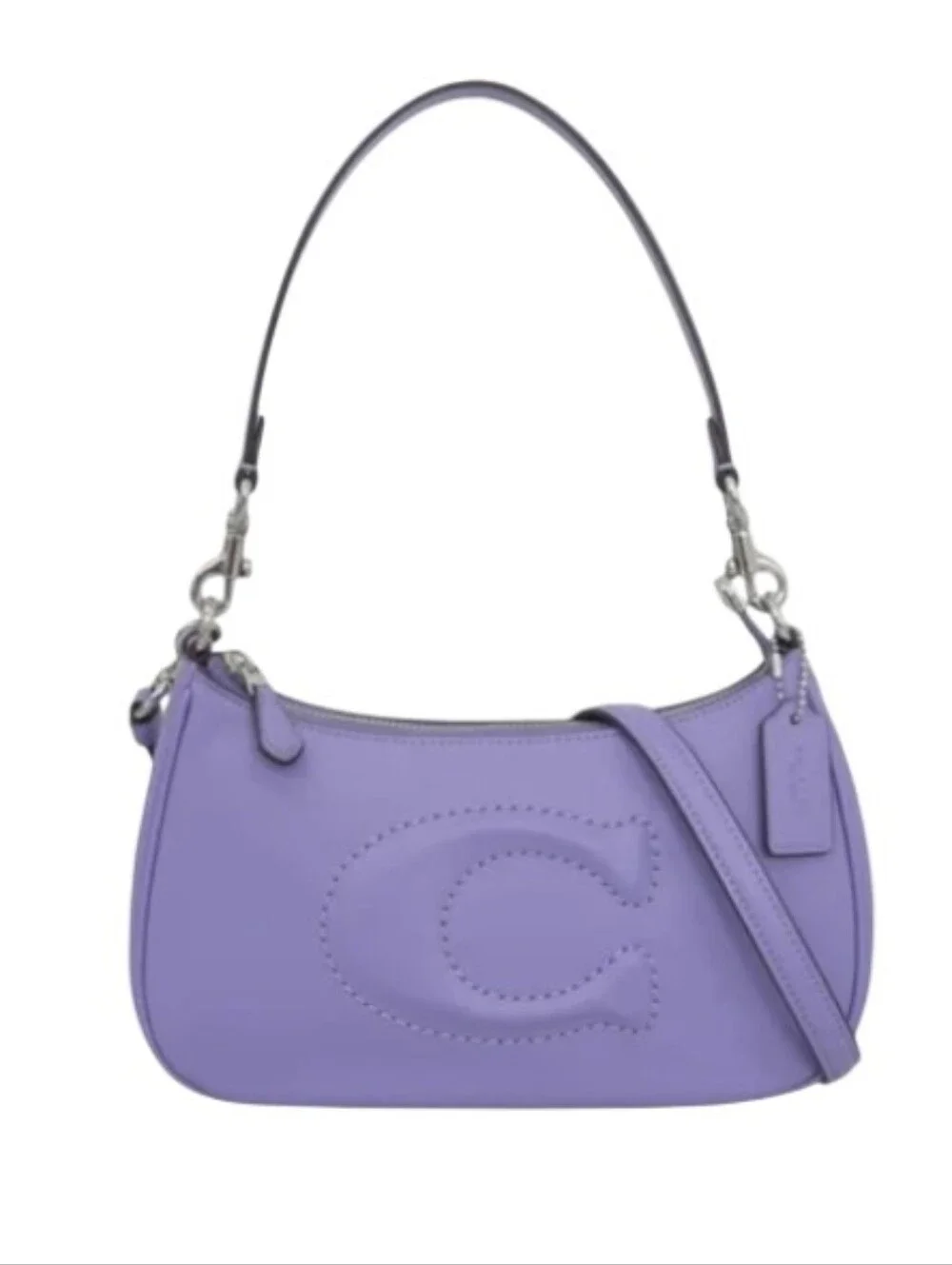 Coach Teri Lilac Smooth Leather C Shoulder Handbag Or Crossbody Bag CR099